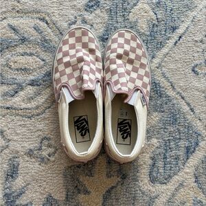 Checkered Pink and White vans